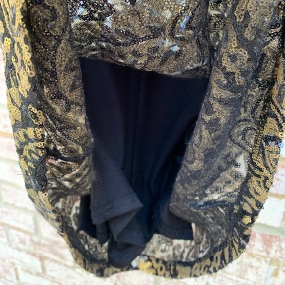 Jun & Ivy Black and Gold Sequin Cocktail Dress - Picture 8 of 11